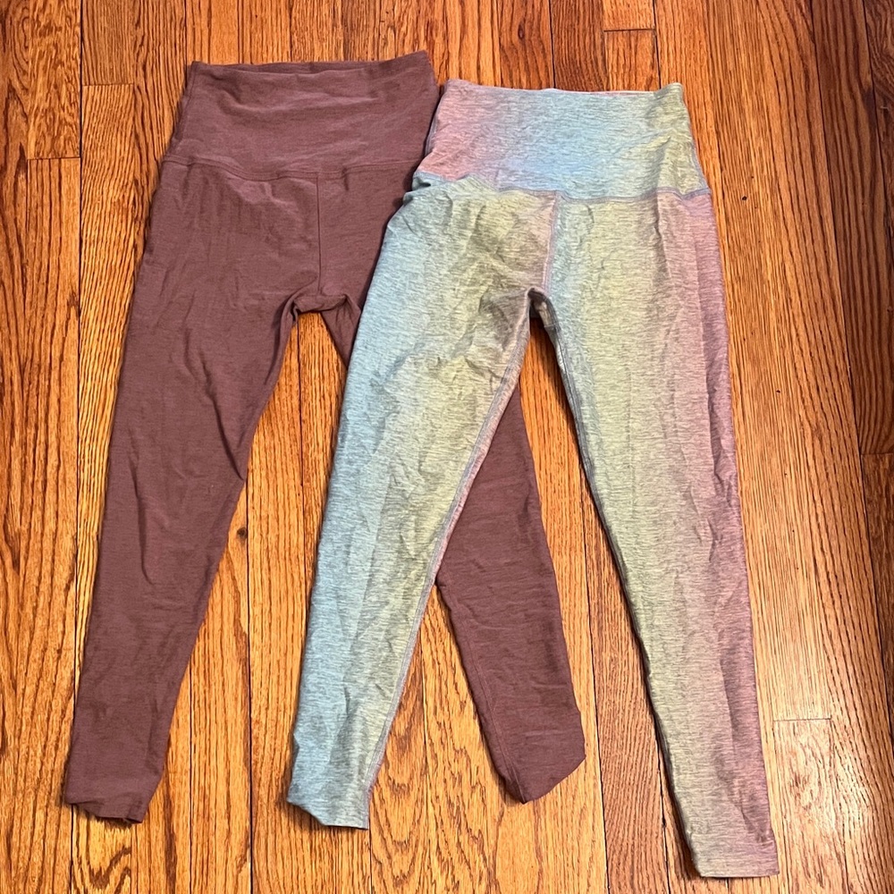 Beyond Yoga Pinkish Brown and Multicolor Leggings